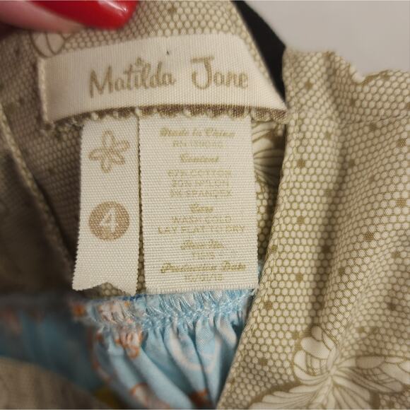 Matilda Jane Dress (It's A Wonderful Parade) Love Letter Shabby Top - Size 4 - Picture 4 of 4